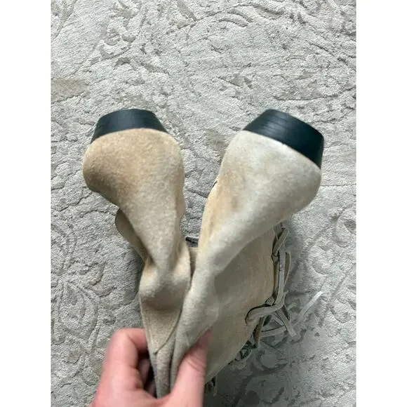 Goffredo Fantini Suede Fringe Boots Bohemian Western Festival 7.5
